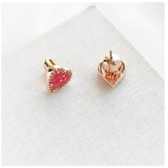 Kate Spade “Spell it Out” necklace and earrings boxed set, red hearts - Picture 13 of 15